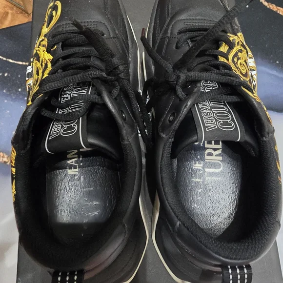 Versace Jeans Couture Black and Gold Men's Sneakers - Picture 5 of 10
